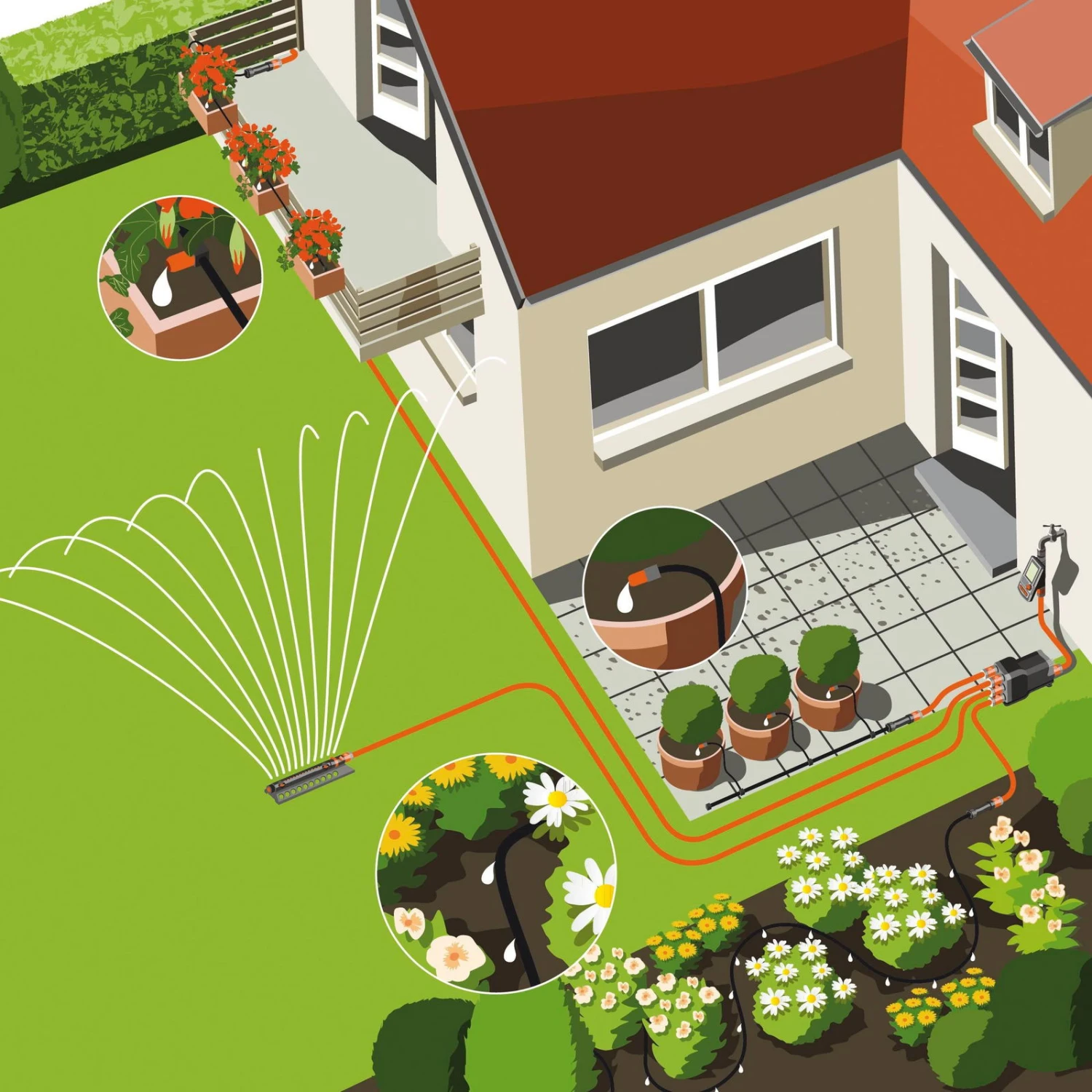 Wasserverteiler, Gardena, Bis 6 Anschlussgeräte, Für Bewässerungscomputer 4 Wasserverteiler, Gardena, Bis 6 Anschlussgeräte, Für Bewässerungscomputer – Bild 4