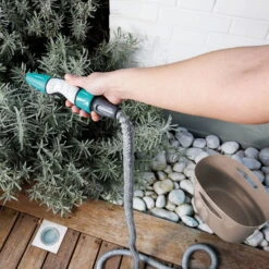 Aquapop Mit Selbstaufdehnbarem Schlauch, 5-15m, Braun, Kunststoff / Polyester -Biohort Gartenarbeit Geschaft 0930200478 Aquapop mit 5 15m selbstdehnbarem Schlauch braun 3 58937