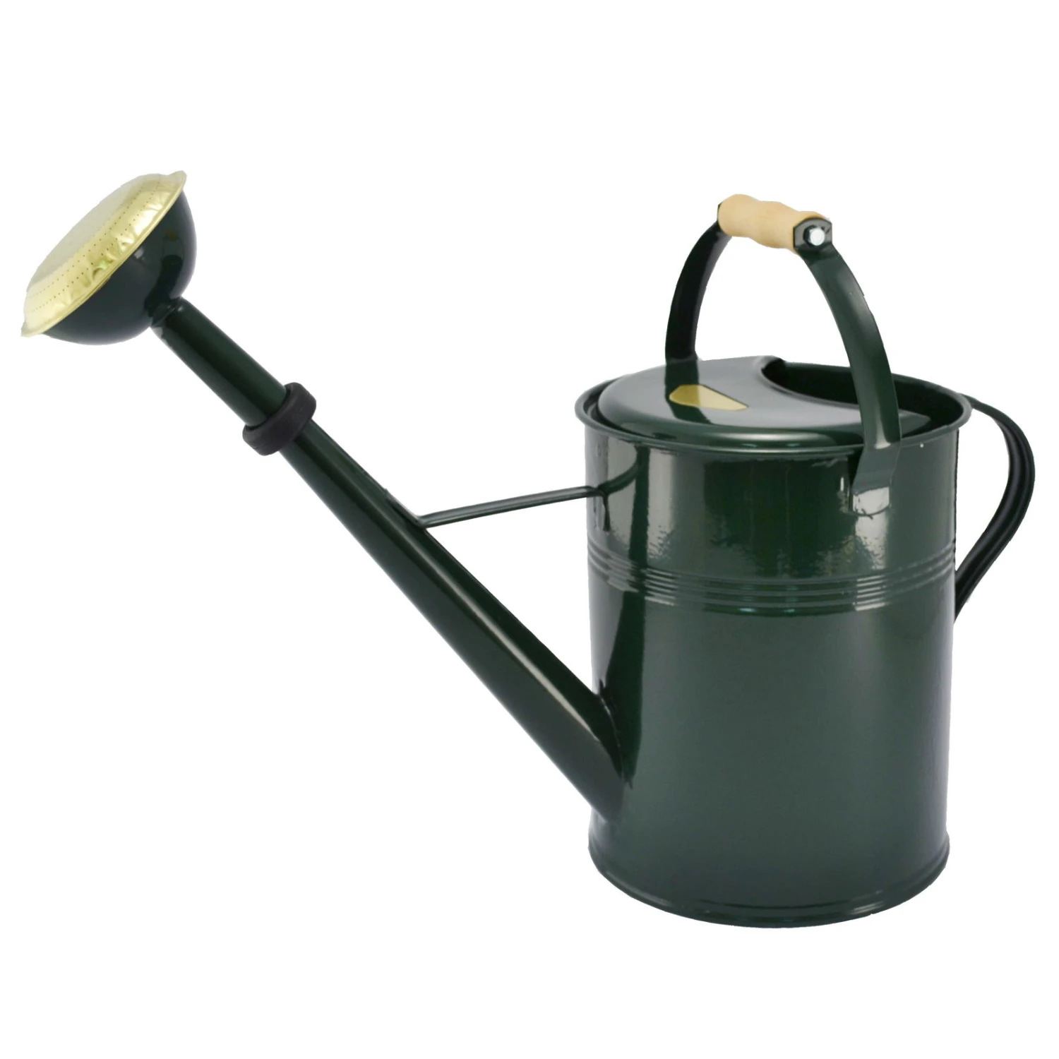 Zinkgießkanne Mit Holzgriff Und Messingbrause, Grün 1 Zinkgießkanne Mit Holzgriff Und Messingbrause, Grün