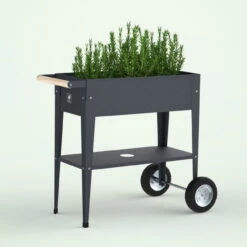 Hochbeet-Trolley Mit Rädern, Anthrazit, Metall, 75 X 35 X 80 Cm, 47 L -Biohort Gartenarbeit Geschaft 0980250141 Urban Garden Trolly auf Raedern anthrazit 10 84504