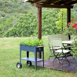 Hochbeet-Trolley Mit Rädern, Anthrazit, Metall, 75 X 35 X 80 Cm, 47 L -Biohort Gartenarbeit Geschaft 0980250141 Urban Garden Trolly auf Raedern anthrazit 11 84503