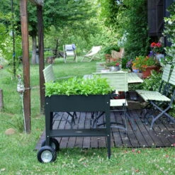 Hochbeet-Trolley Mit Rädern, Anthrazit, Metall, 75 X 35 X 80 Cm, 47 L -Biohort Gartenarbeit Geschaft 0980250141 Urban Garden Trolly auf Raedern anthrazit 13 84502