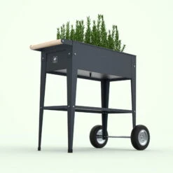 Hochbeet-Trolley Mit Rädern, Anthrazit, Metall, 75 X 35 X 80 Cm, 47 L -Biohort Gartenarbeit Geschaft 0980250141 Urban Garden Trolly auf Raedern anthrazit 8 84506