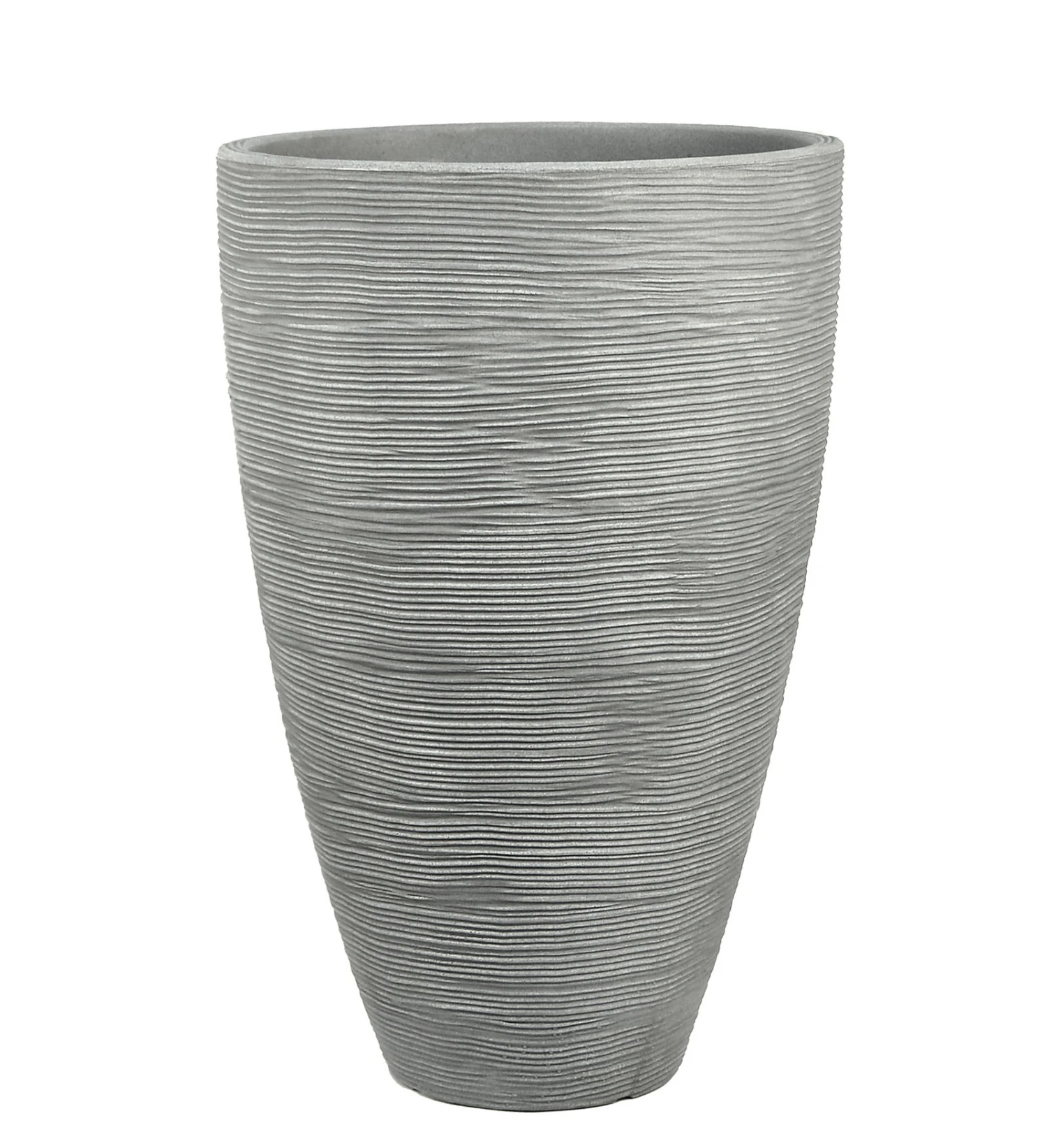Pflanzgefäß "Jasmin" Grau, In Rillenoptik, Ø 40 Cm, Höhe 60 Cm, Füllvol. 48,5 L