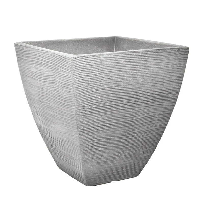 Pflanzgefäß "Luis" Grau, In Rillenoptik, 40x40x42 Cm, Füllvol. 40 L