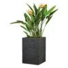 Pflanzgefäß 'Muretto High', Eckig, Stein, Schwarz, Kunststoff