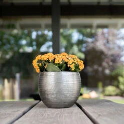 Pflanzgefäß 'Rowen', Silber, Ø 31 X H 28 Cm