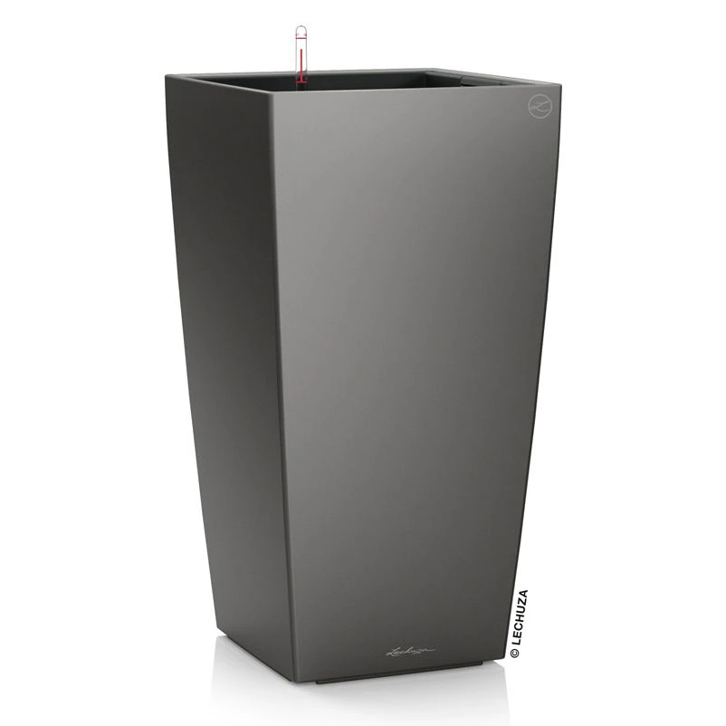LECHUZA Cubico Premium, All-in-One-Set, Anthrazit-metallic, 22x22, H:41 Cm 2 LECHUZA Cubico Premium, All-in-One-Set, Anthrazit-metallic, 22x22, H:41 Cm – Bild 2