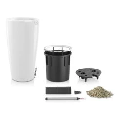 LECHUZA Rondo Premium, All-in-One-Set, Weiß Hochglanz, Ø 33 Cm, H:56 Cm -Biohort Gartenarbeit Geschaft 3325100103 Rondo Premium40 weiss All in OneSet D40xH75cm RGB 3 7756